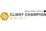 Martindale-Hubbell Client Champion Gold award logo